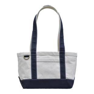 重磅厚硬帆布托特tote包 蓝白横款单肩手提可定制uivy原创设计