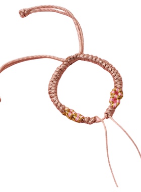 手工编织本命年转运桃花结手绳