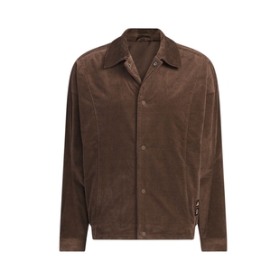 adidas阿迪达斯武极系列灯芯绒外套冬男翻领针织夹克 JI8721