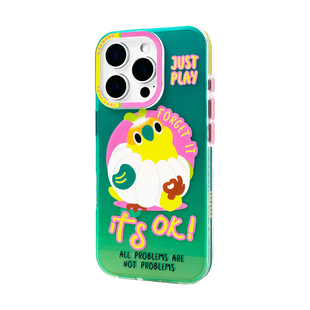 寄居蟹原创蒜鸟适用苹果iPhone17手机壳磁吸支架 17promax潮流新品16pro保护套全包防摔个性15镭射渐变背板14