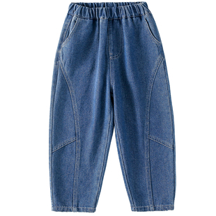 【不易褪色】棉花堂女童裤子春秋薄款儿童长裤中大童男孩牛仔裤