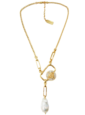 可拆卸珍珠项链Y型项链女巴洛克