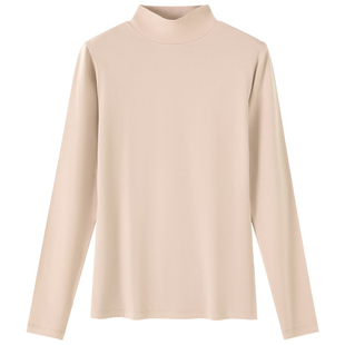 中领纯棉秋衣女保暖打底衣长袖上衣内穿抗菌加绒棉毛衫线衣秋冬季