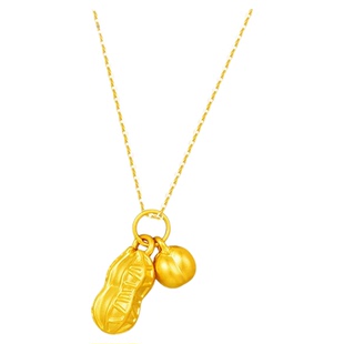百泰好事发生黄金吊坠足金柿子坠子女金花生挂坠可配项链生日礼物