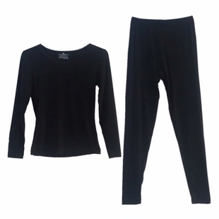 格凯超微轻羽衣青年花边大圆领中厚磨毛发热保暖内衣秋衣秋裤套女