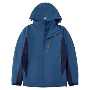 探路者户外冲锋衣男防泼水防风登山服男款三合一可拆卸抓绒外套