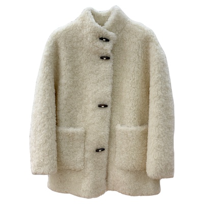 韩系牛角100羊羔毛皮草皮毛一体