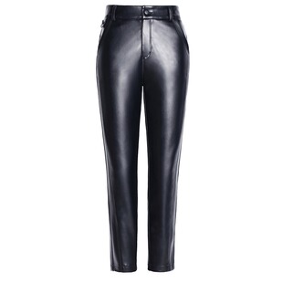 秋冬新款海宁真皮皮裤女绵羊皮高腰加绒加厚小脚裤外穿打底长裤子