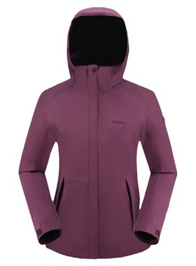 探路者冲锋衣女秋冬户外服装含羽绒服内胆两件套TAWWAM92520-DF8X