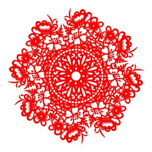 伞团花剪纸伞手工diy活动伞油纸伞刻纸窗花