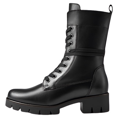 经典反绒粗跟侧拉链工装靴