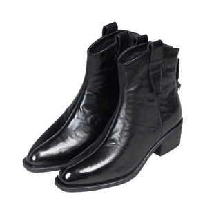 Aquascutum雅格狮丹1851百年品牌女鞋靴轻奢牛皮革复古百搭西部靴