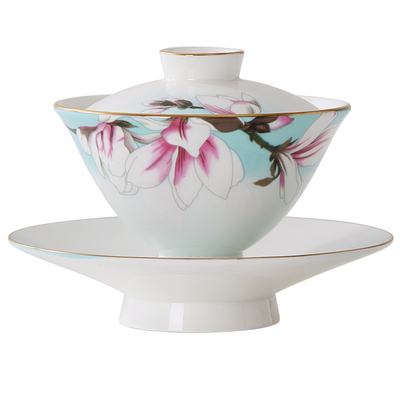 华光国瓷茶盖碗茶杯骨瓷三才盖碗大号泡茶杯单个防烫高档盖碗套装