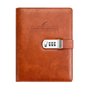 密码锁笔记本子a5可拆卸活页本带锁密码本商务记事本简约笔记本文具加厚创意日记本可替换内页手账本定制logo