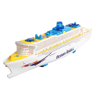 仿真模型电动灯光音乐万向大号豪华双层游轮船非戏水男女儿童玩具