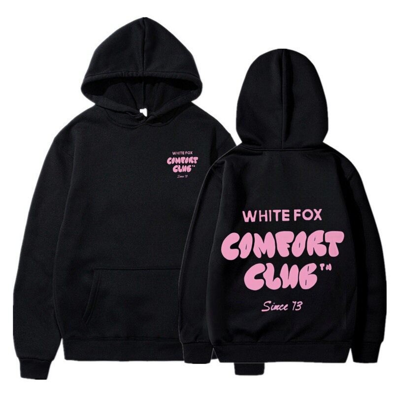2025新款WHITE恶魔FOX欧美女式连帽卫衣休闲运动女式连帽卫衣