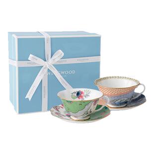 乔迁礼物 WEDGWOOD威基伍德花间舞蝶咖啡茶具套装骨瓷下午茶杯碟