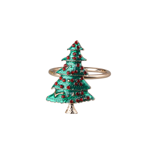 高档圣诞树餐巾扣雪松麋鹿口布圈样板房餐桌摆台装饰口布扣餐巾环