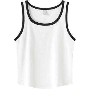 森马背心女短款圆领内搭小个子简约风夏季气质撞色紧身套头衫显瘦