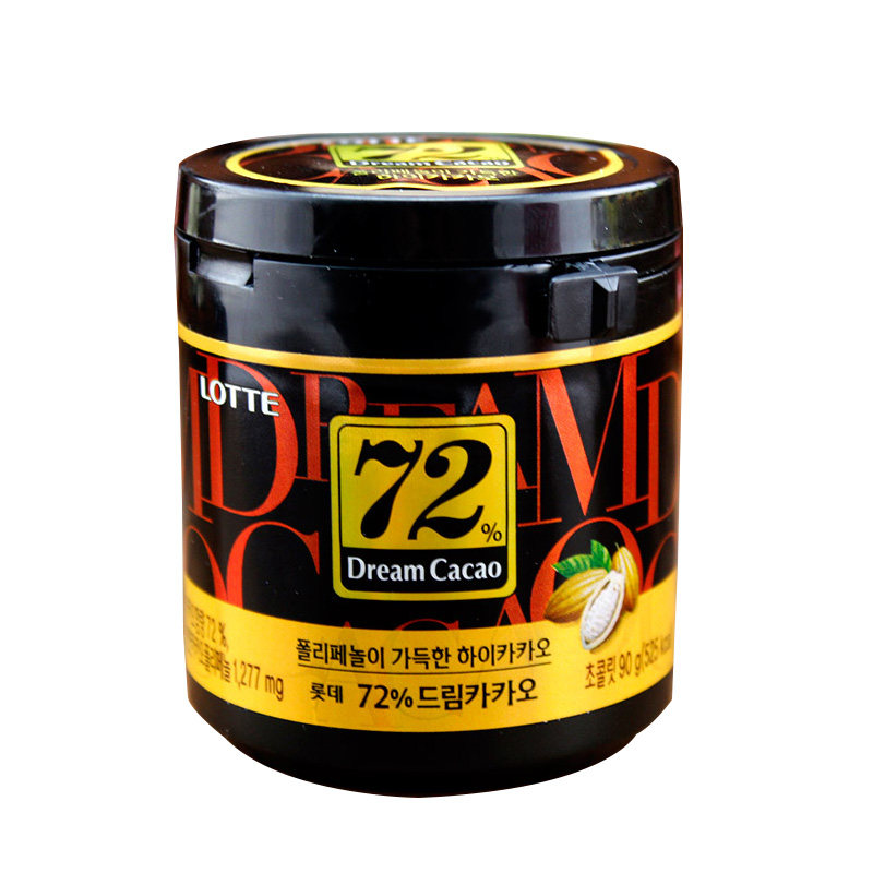 韩国进口乐天72%纯黑巧克力82%