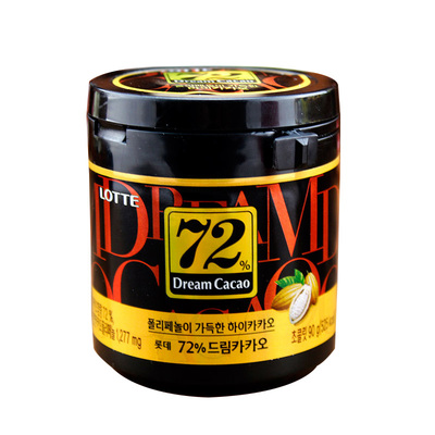 韩国进口乐天72%纯黑巧克力82%