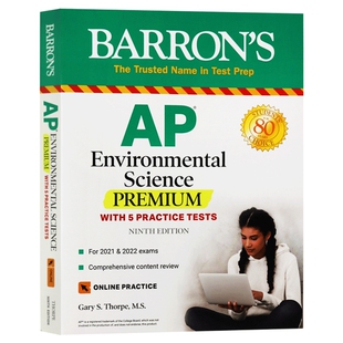 巴朗AP环境科学 新版 英文原版 AP Environmental Science Premium With 5 Practice Tests 英文版进口英语AP考试用书
