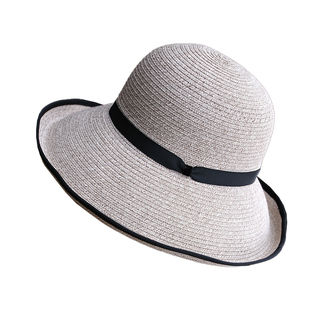 小野商 日本设计轻薄和纸大檐遮阳帽春夏季帽子女防晒沙滩帽草帽