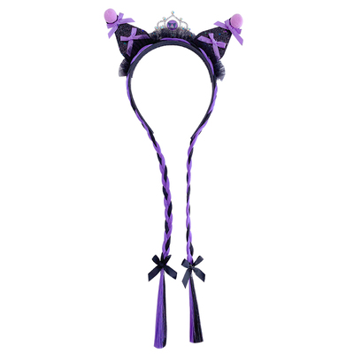 卡通库洛米假发辫子发箍皇冠头饰