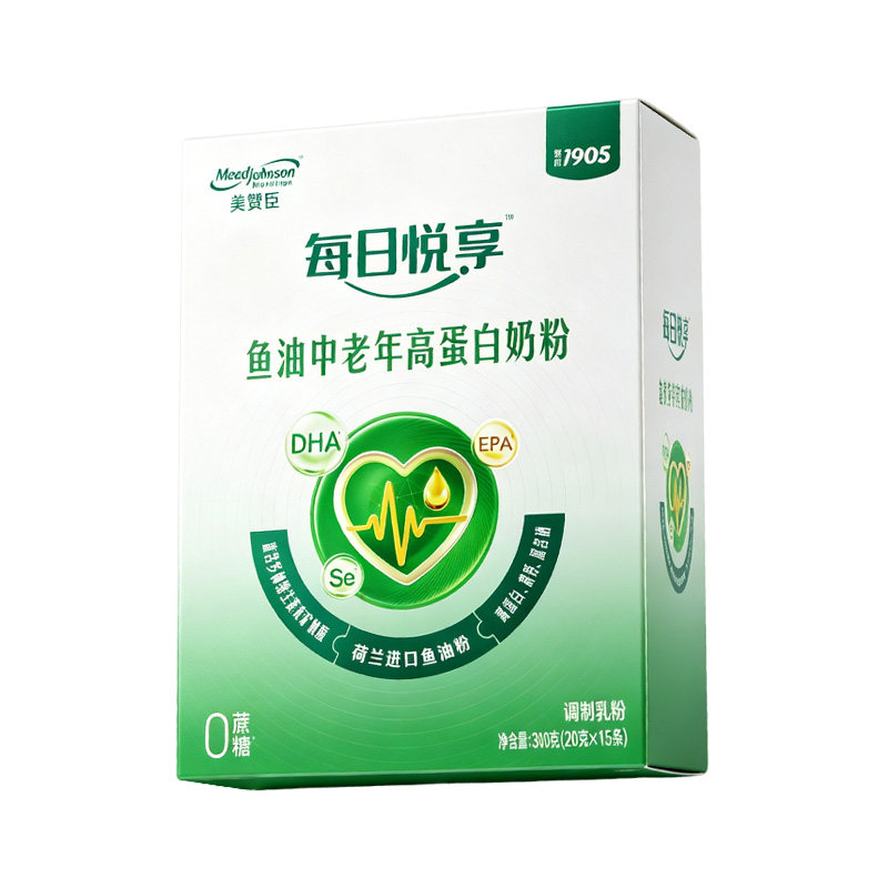 美赞臣鱼油中老年奶粉300g(20g*15条)每日悦享正品旗舰店