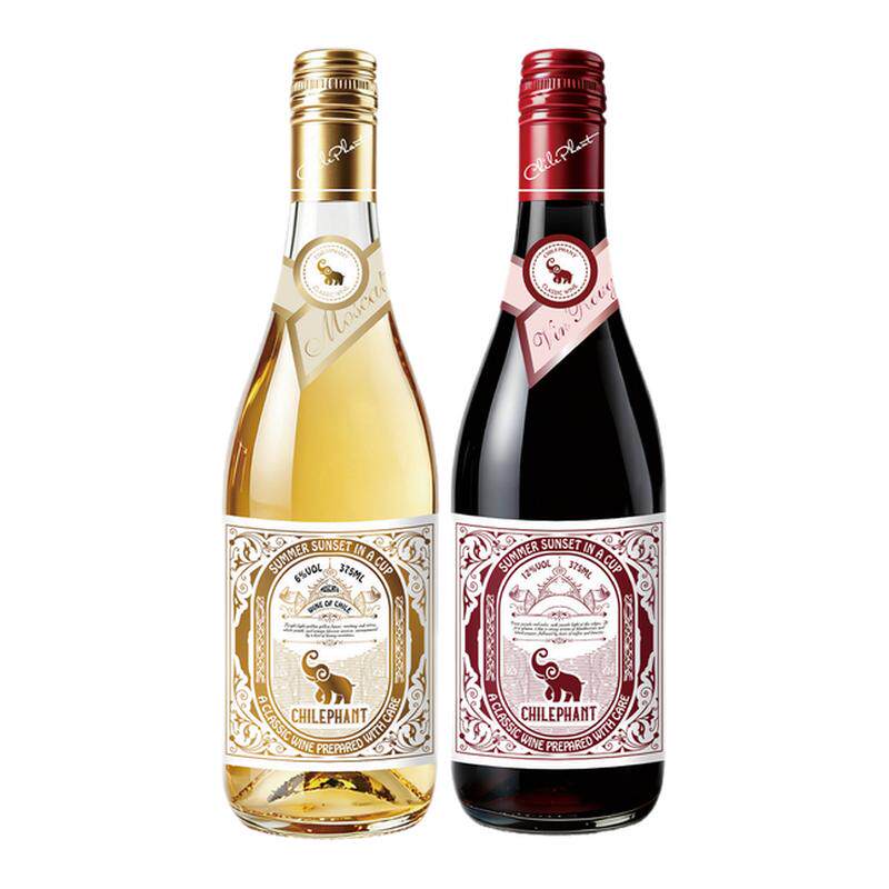 智利进口半甜型红酒375ML小瓶夏日微醺莫斯卡托白葡萄酒官方正品
