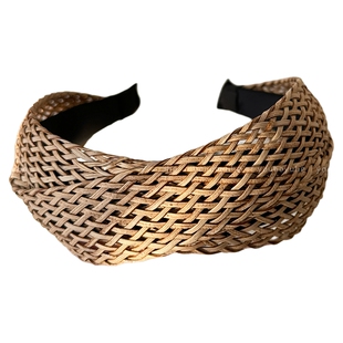 旅游度假风编织镂空发箍女高颅顶刘海压发宽边头箍波西米亚风发饰