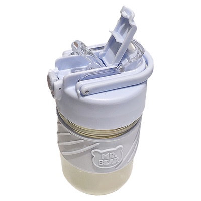 玻璃杯奶油色水杯400ml