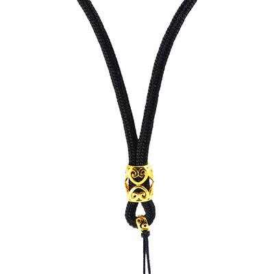 可调节手工编织蜜蜡黑红吊坠绳