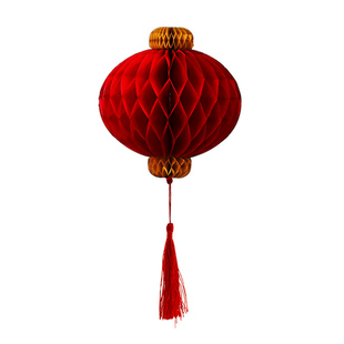 2026马年装饰红灯笼挂件春字春节客厅新年氛围感布置立体蜂窝挂饰