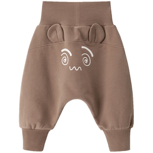 婴儿裤子春秋抓绒纯棉男女宝宝休闲哈伦裤外出护肚长裤大PP裤秋季