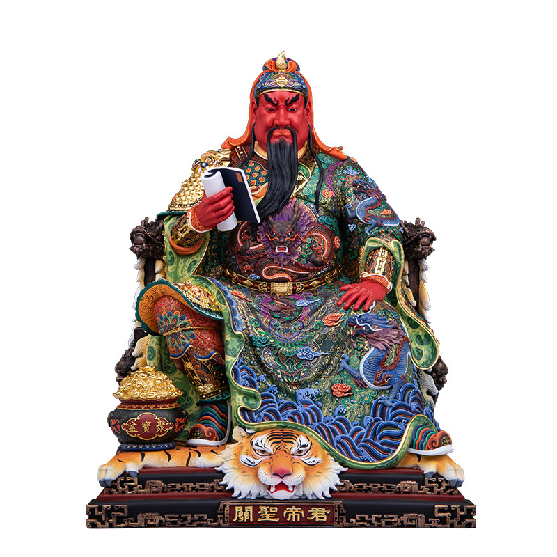 纯铜关圣帝君神像家用供奉摆件