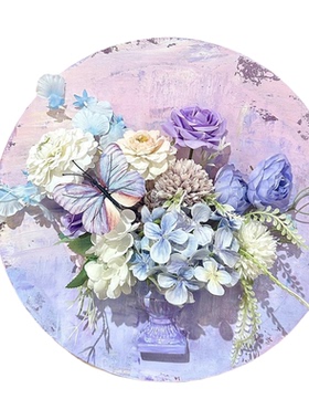 母亲节送妈妈紫色花卉创意油画