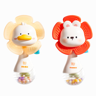 科巢沙锤婴儿手摇铃玩具可咬牙胶0-1岁宝宝益智抓握训练3-6月幼儿