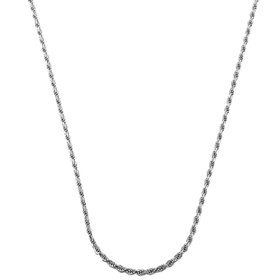 S925 silver rope chain 纯银镀白金麻花绳项链男女锁骨链