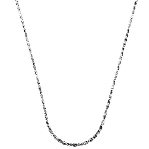 S925 silver rope chain 纯银镀白金麻花绳项链男女锁骨链