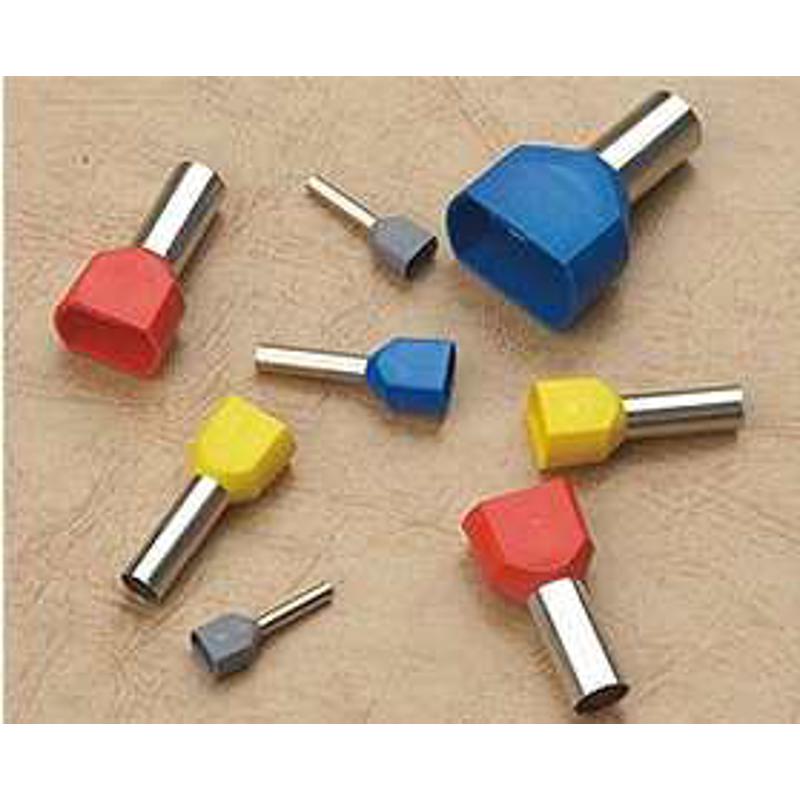 双线管型预绝缘端头LD4 冷压接线端子TE7512 两根0.75平方 1000只