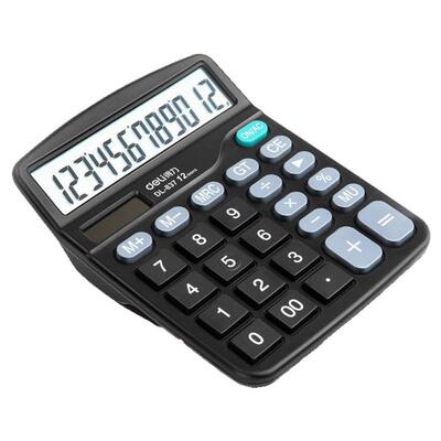 得力计算器中小型办公用会计用太阳能学生用无语音财务小号双电源
