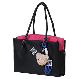 新款撞色女包大容量手提单肩包网红妈咪包上班通勤手拎包女包