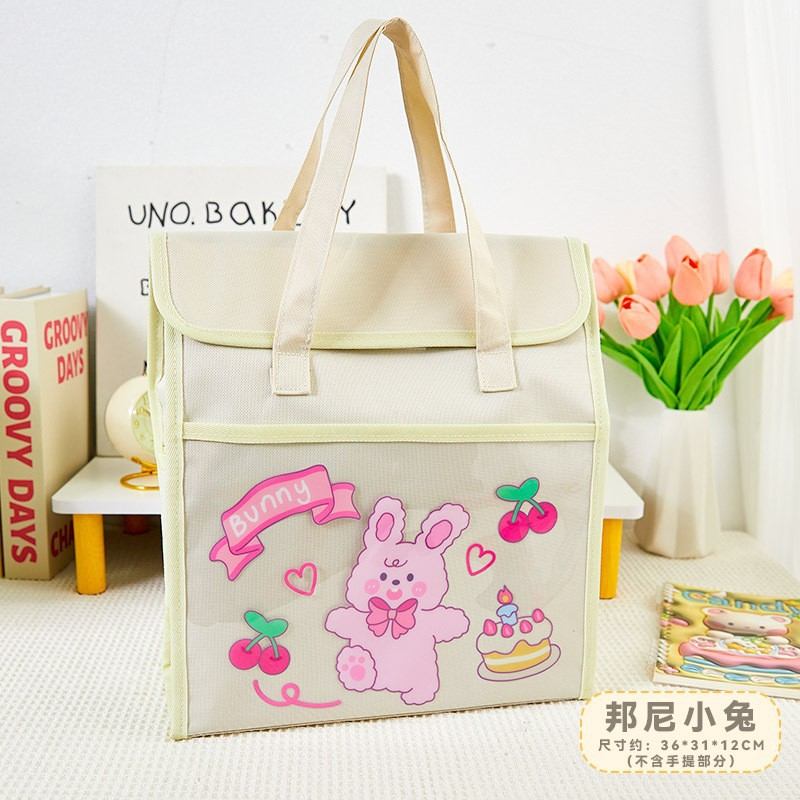 手提袋小学生补课包女孩补习拎初中生男孩袋值颜书袋手中学生高