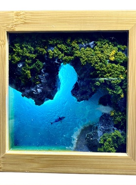 纯手工微缩景观竹盒夜灯扩香器