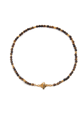 盐岛锦鲤虎眼石串珠项链choker颈链锁骨链高级感轻奢原创设计风女