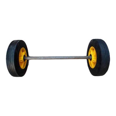 两轮连轴脚轮老虎车拉车轮胎10寸充气轮实心轮手推车轮子万向脚轮