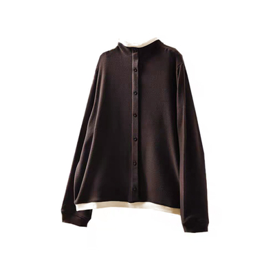 绿色显白德绒长袖打底衫上衣女秋冬季新款纽扣装饰套头内搭半高领