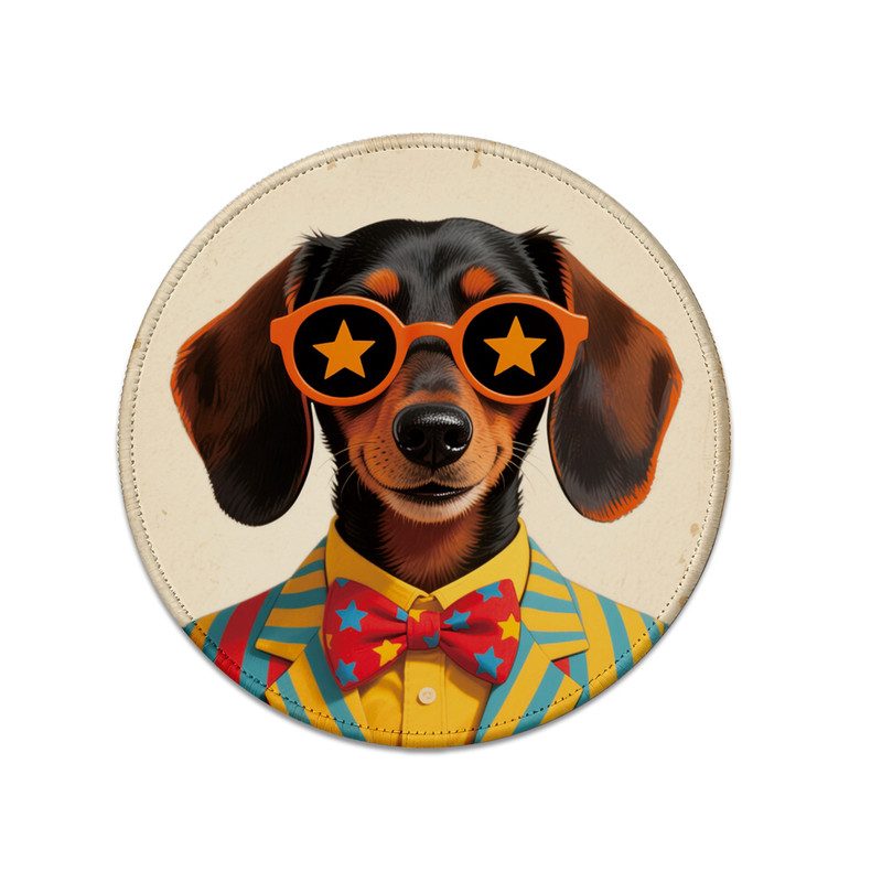 ZO复古腊肠犬防滑锁边鼠标垫