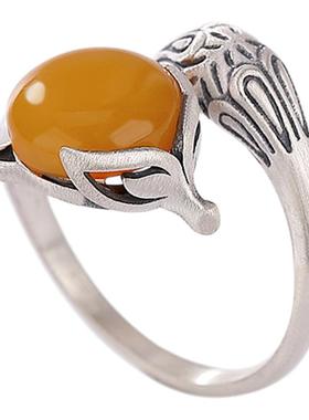 蜜蜡狐狸戒指本月新品限时优惠